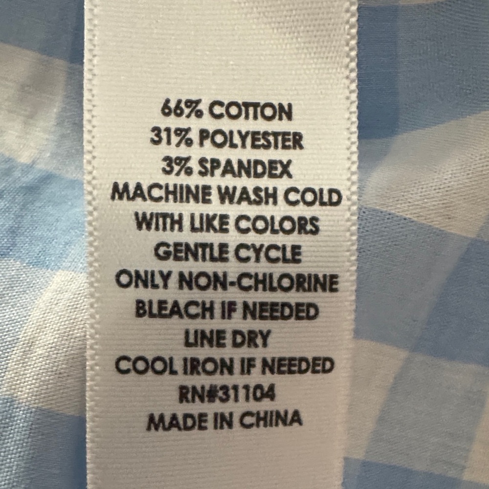 Kim Rogers Light Blue and White Gingham Tie-Front Blouse - Picture 5 of 5